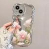 Spring Crystal Flower Suitable for Apple 15 Mobile Phone Case Iphone14/13 Electroplated Silver Pattern 11/12 Full-in Silicone Soft