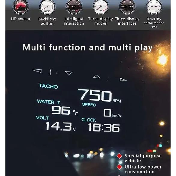 Car Smart OBD2 Auto Meter Speedometer Mini Digital Water Temperature Car Gauge OBD2 Monitor Lufi X1 HUD