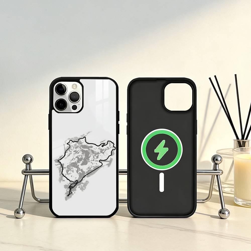 N-Nurburgring Sport Car Cool Phone Case For iPhone17,16,15,14,13,12,11 Plus,Pro Max Magnetic For Magsafe Wireless Charging