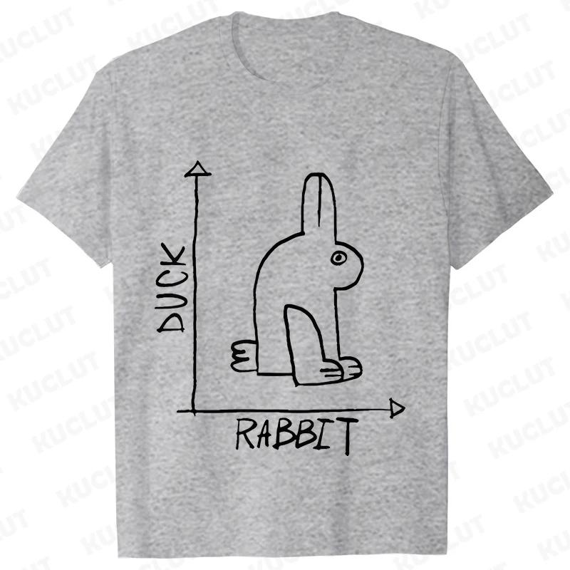 Duck Rabbit Fun Math T Shirt Birthday Gift for Men Funny Adult T-Shirt Men Short Sleeve Tshirt Men Funny Graphic Tee Shirt Tops