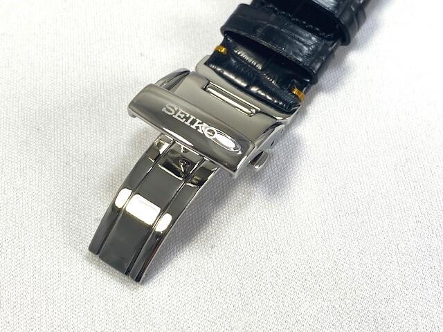 L0GG011J9 SEIKO Brightz 20mm Leather for Strap, Crocodile, Black, SAGA221/ 8B92-0AP0