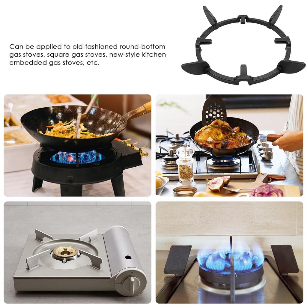 Cast Iron Cooktop Rack Gas Hob Wok Stand Slip Proof Pots Support Wok Support Rings Iron Stove Rack for Safe Cooking
