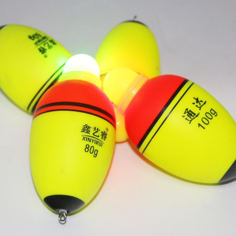 2 Stück 20g-100g Schwimmende Elektronische Doppel-Licht Leuchtende LED Angelpose Stick Schwimmer Leuchtende Nachtposen Zubehör