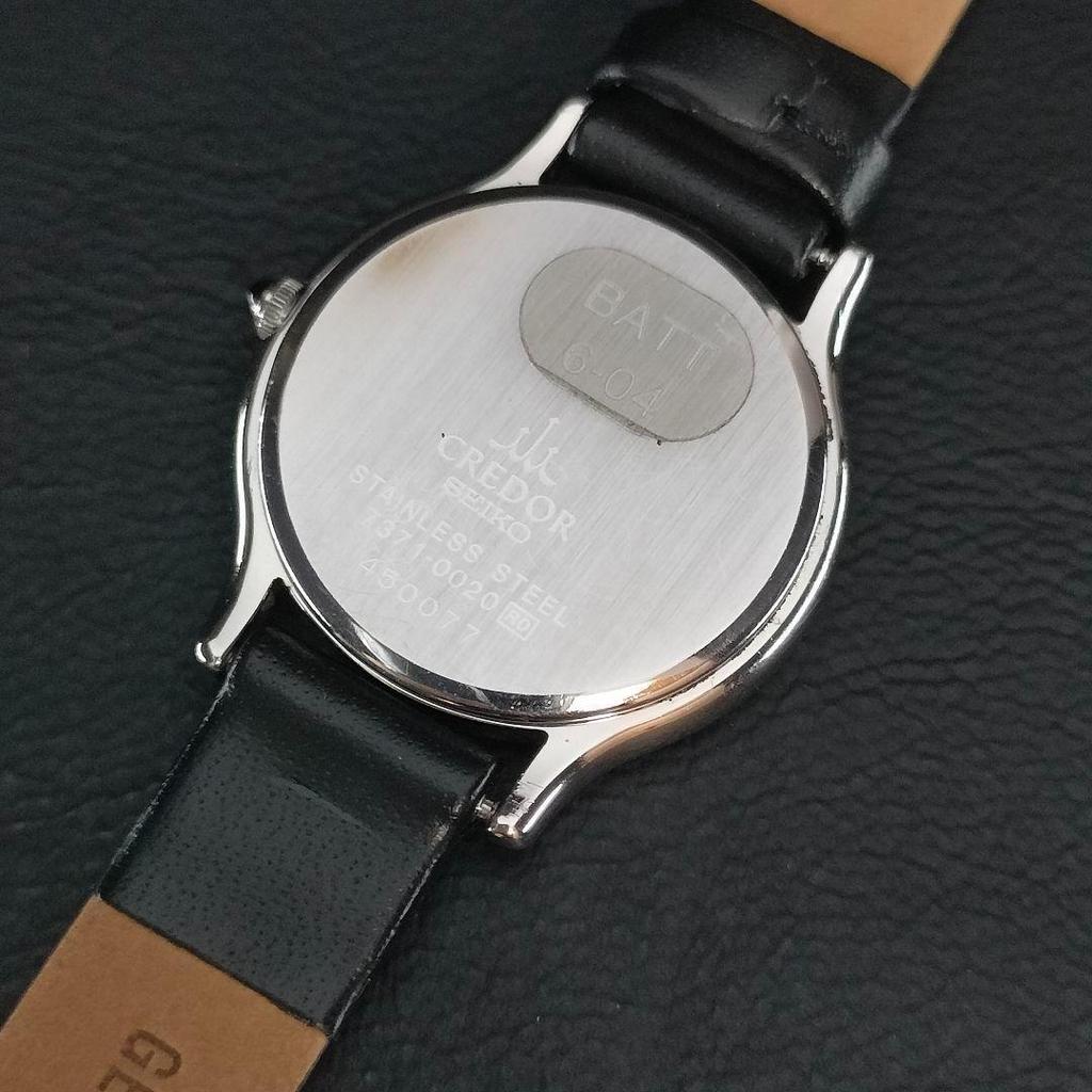 [USED] SEIKO Credor White/Black Leather Quartz