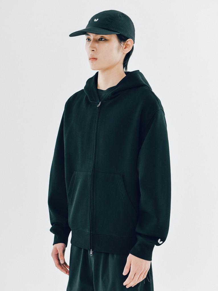 Butterfly Sportswear Original Embroidered Logo 2-Way Zip-Up Hoodie Black
