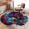 Demon Slayer Pattern Round Rug, Indoor/Outdoor Mat, for Picnic, Gameroom, Bedroom, Office, Living Room, Home Decor Carpet, Birthday Gift