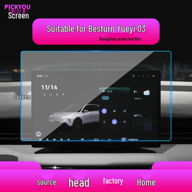 Compatible with 26 Bestune Pony Models: Yueyi 03 Central Control and Instrument Protective Film