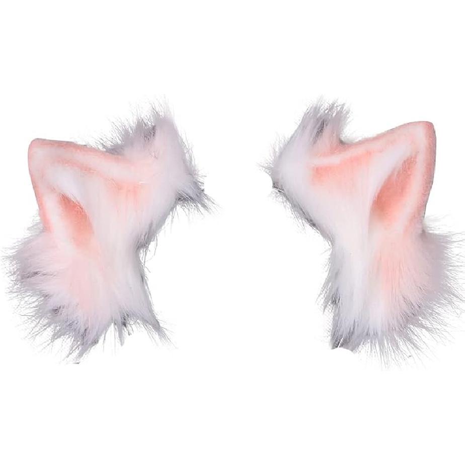 VIGVAN KYC Animal Ears Kawaii Plush Cat Ears Hair Clip Headdress Halloween Cosplay
