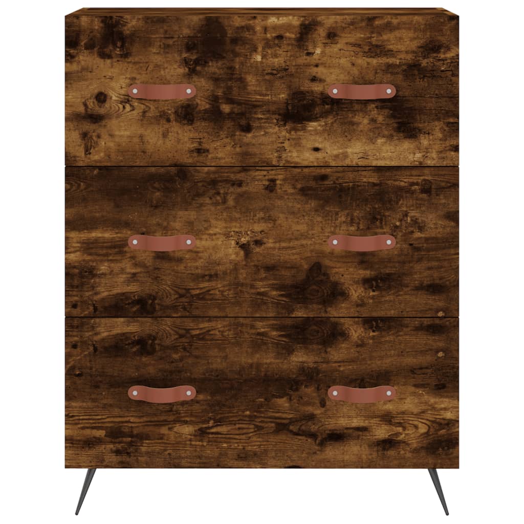Smoked Oak Chest of Drawers 69.5 x 34 x 90 cm Engineered Wood