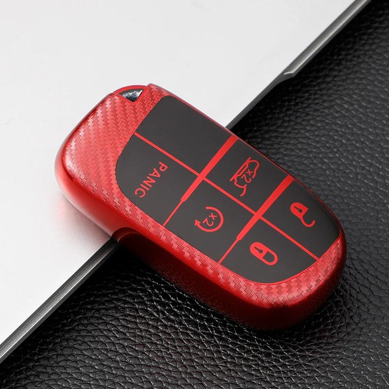 Car Smart Key Cover Case Fob Bag Keychain for Jeep Renegade Compass Frand Cherokee Dodge Journey Charger Chrysler 200 300 300C