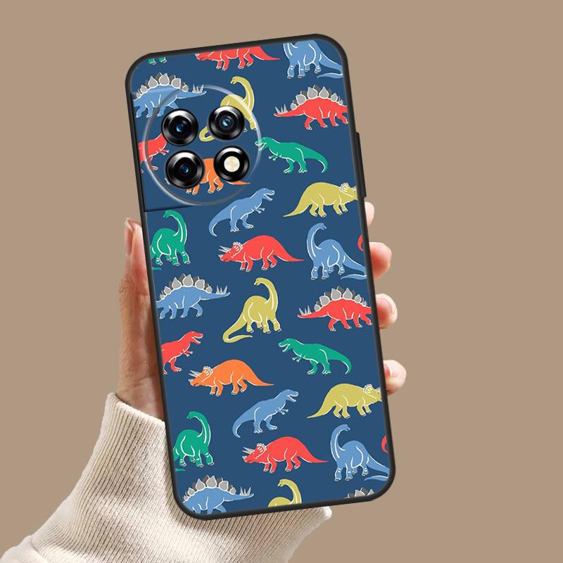 Dinosaur Collage Case For OnePlus Nord 5 CE 3 4 Lite N20 N30 OnePlus 15 13 12 11 10T 13T 13R 8 9 10 Pro Cover