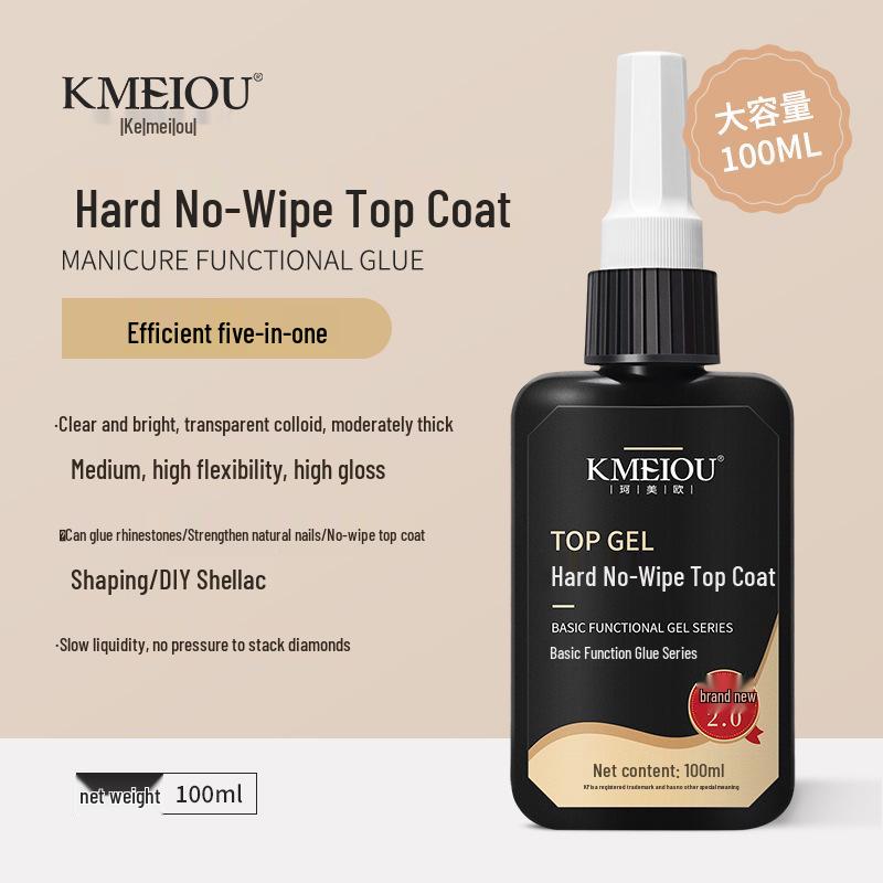 Nail Art Super Gel: Strengthening Base & No-Wipe Top Coat for Salons