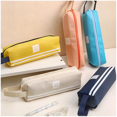 Trousse à crayons en toile unie, trousse à crayons multifonctionnelle créative pour étudiants, boîte à fournitures scolaires, trousse à crayons portable