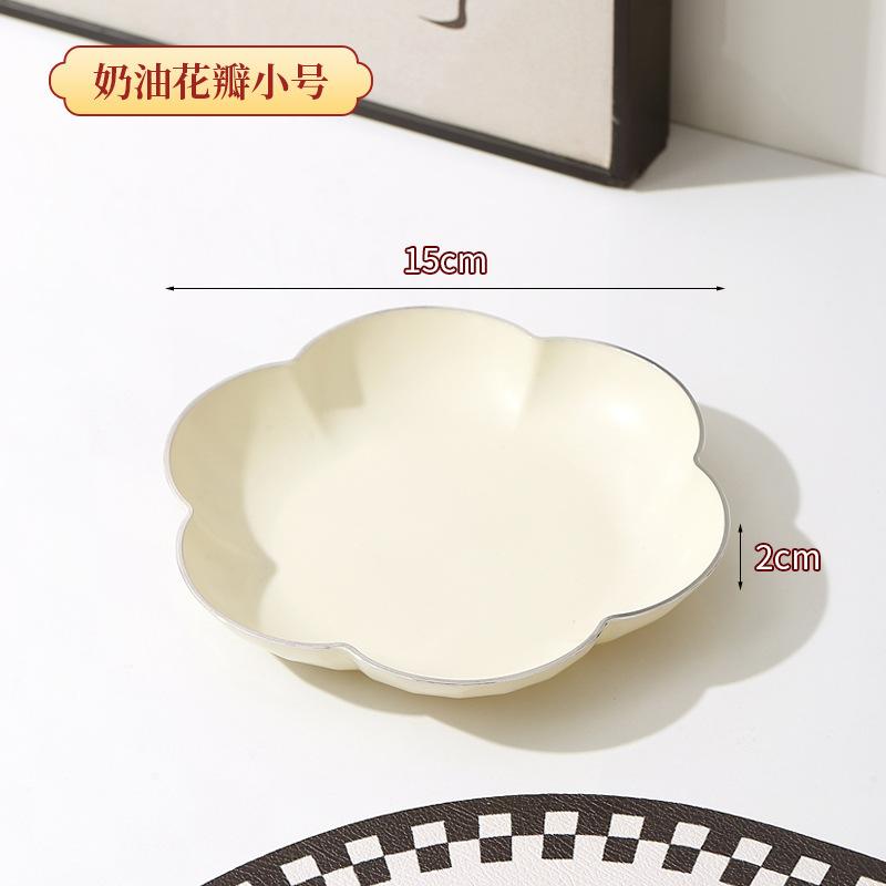 Light Luxury Cream Fruit Plate Household Living Room Coffee Table Ornament Front Desk Candy Plate Multi-Layer Flower Fruit Plate For Snacks
