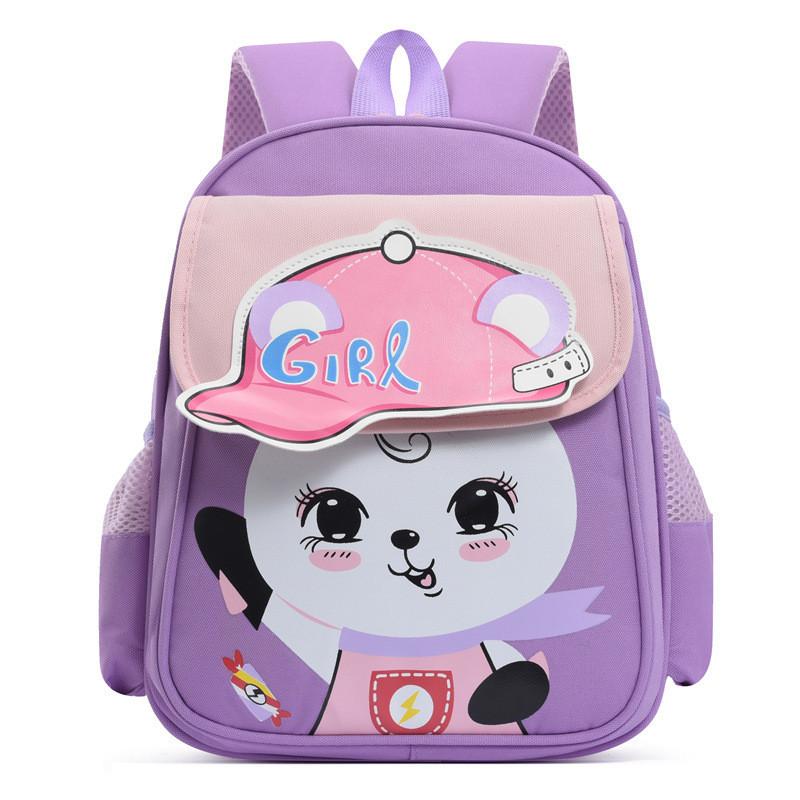 Cute Cartoon Bear Kids Backpack With Arch Straps For Comfortable Carrying Ideal For Preschool