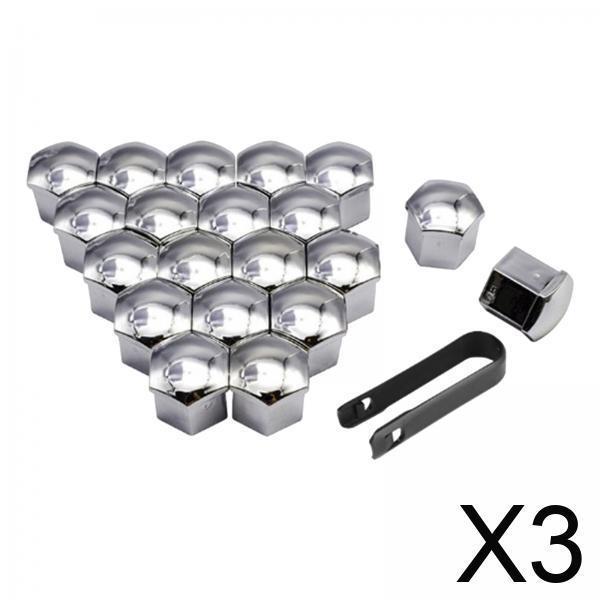Silver Wheel Nut Cap 19mm POM Lug Bolt Cover Anti Rust Dustproof Protector for Car Rim 20x10 Accessories