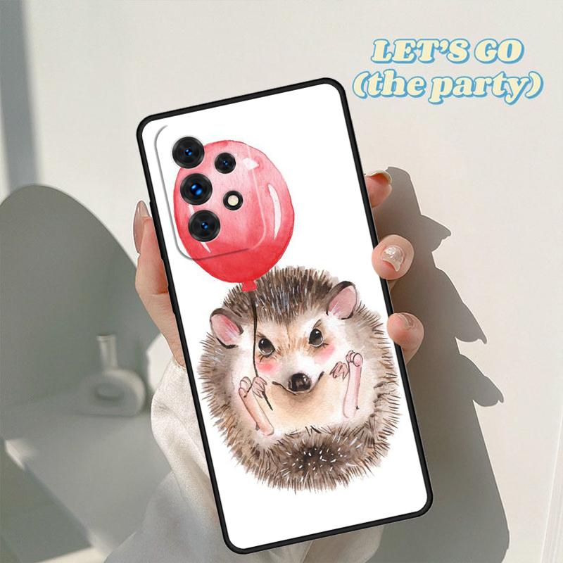 Hedgehog and Balloon Phone Case For Samsung Galaxy A42 A31 A40 A51 A71 A32 A80 A91 A52 A72 A73 A20e A21S A50 A70 A11 A12 Cover