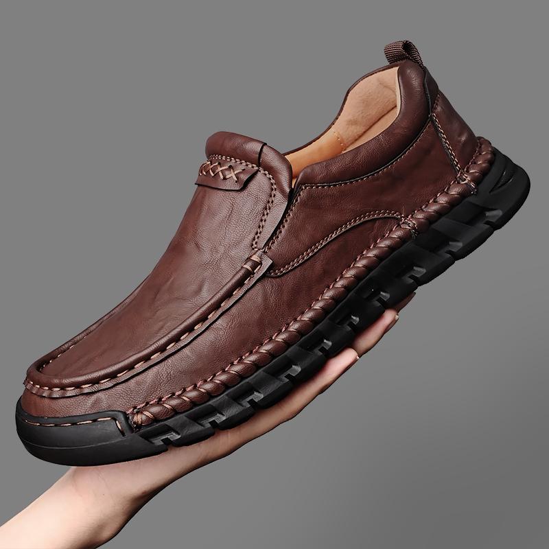 Handmade Casual Leather Shoes Men Loafers Leather Boots Men Shoes Comfortable Ankle Boots For Men Large SizeTooling Shoes