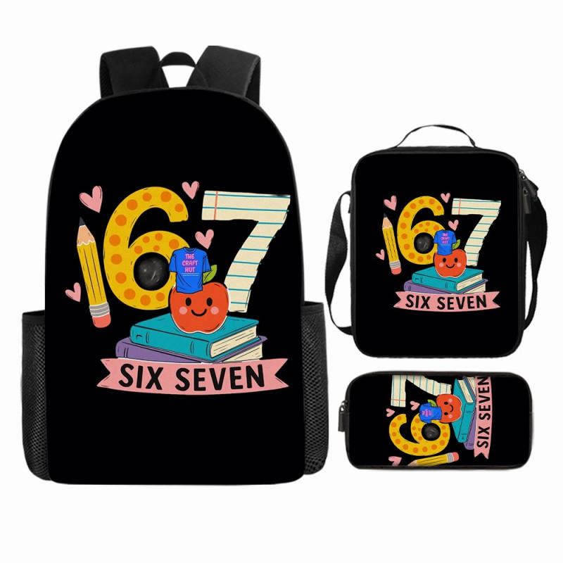 Cartoon Brainrot-Themed Backpack Crossbody Bag Pencil Case School Kids Ages 10-12