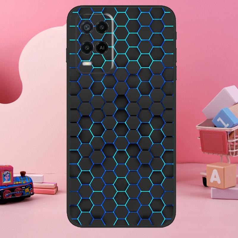 Carbon Fibre Futuristic Neon Case For Oppo A98 A78 A18 A38 A58 A60 A80 A40 A77 A57 A17 A74 A54 A94 A96 A76 A16 A15 A5 Pro