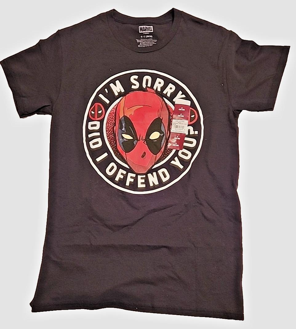 Marvel Deadpool Shirt - Black Short Sleeve - Graphic - Mens -Small -*NEW/TAGS* S