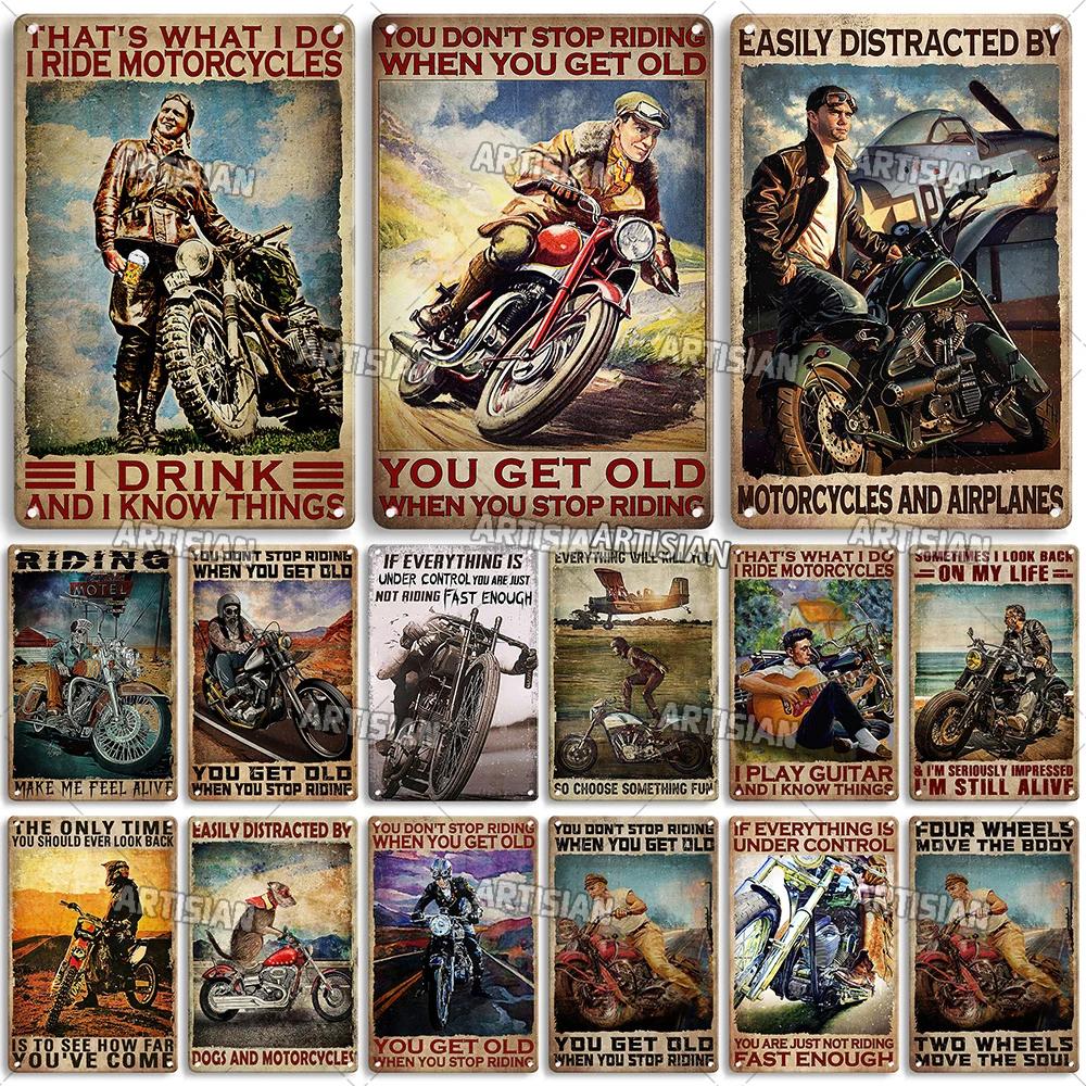ARTISIAN Vintage Motorcycle Metal Tin Sign Decorative Plate Wall Art Metal Poster Bar Home Metal Plaque Studio Industrial Decor