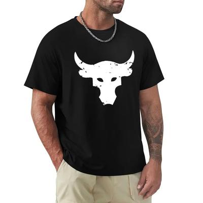 Dwayne Johnson Brahma Bull Tattoo Schwarzes T-Shirt Cartoon T-Shirt Herren Unisex Neues Mode T-Shirt Lustige Oberteile