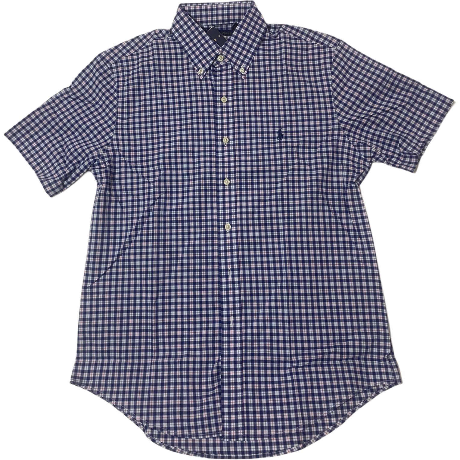 

Polo Ralph Lauren Однотонная клетчатая повседневная рубашка Мужские рубашки Синий 710841436-001 S