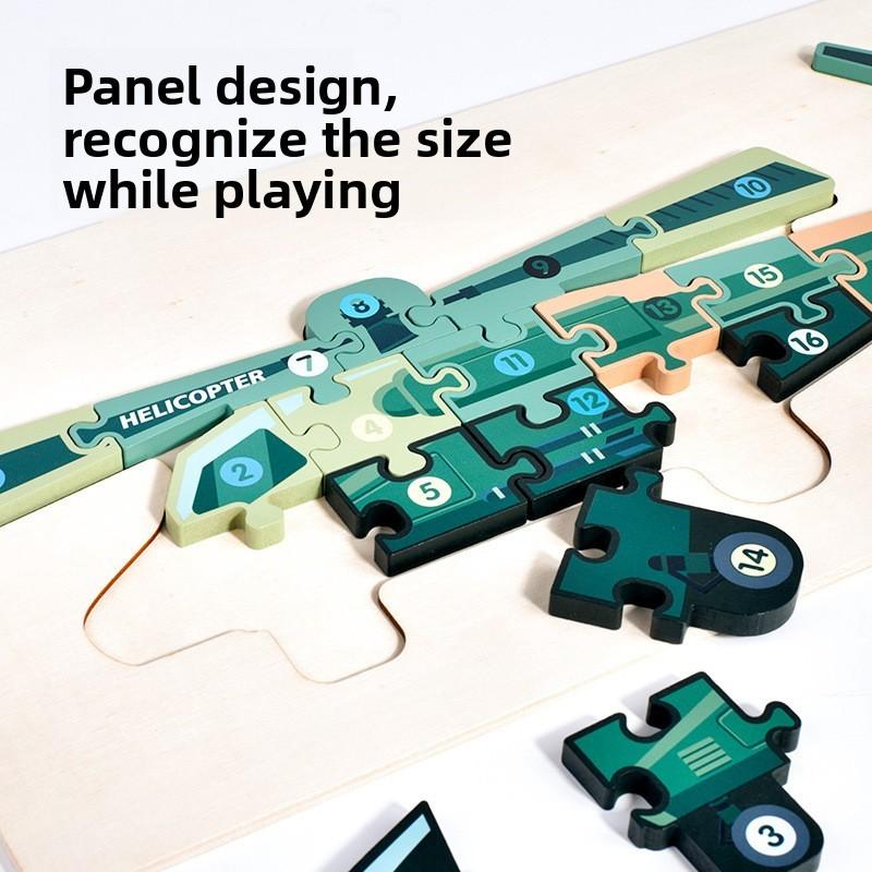 Wooden 3d Military Vehicle Construction Puzzle Toy For Kids Educational Play