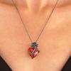 Gotische Rosenrote Liebeskette Damen Y2K Grunge Schmuck Zarter Silberfarbton Blutiger Menschlicher Herzanhänger Personalisierte Geschenke