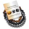 3 Pcs Natural Stone Bracelet Set for Women Self Healing Emotional Stretch 8mm Beaded Extendable Stackable Bracelet Set, Birthday Gift, Fashion Jewelry