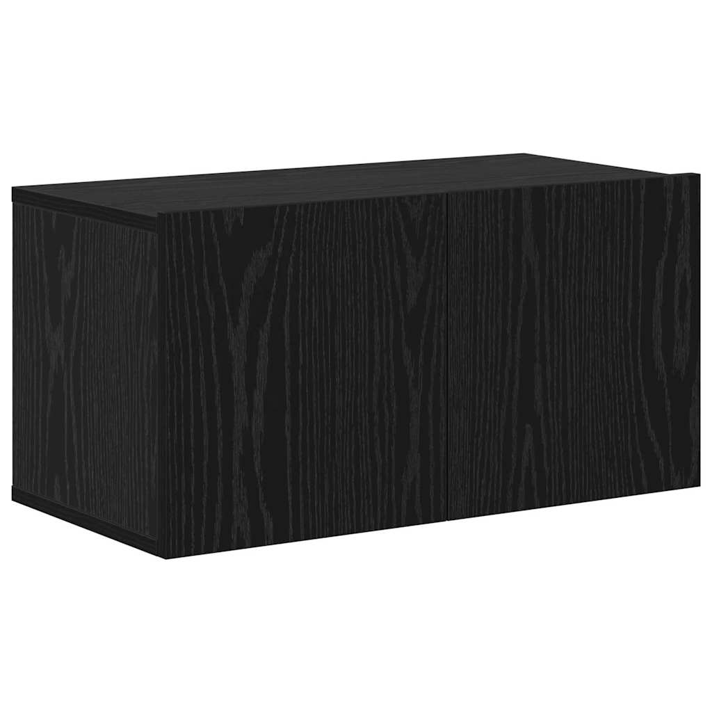6 Piece TV Cabinet Set Black Oak Effect Wood Based Material