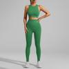 European & American Seamless Ribbed Yoga Suit: High-Intensity Running Fitness Vest & Bra Set