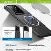 ESCASE Magnetic Shockproof Case for Xiaomi 15 Smartphone, Ultra-Thin Matte Anti-Fingerprint Protective Cover, Translucent Black