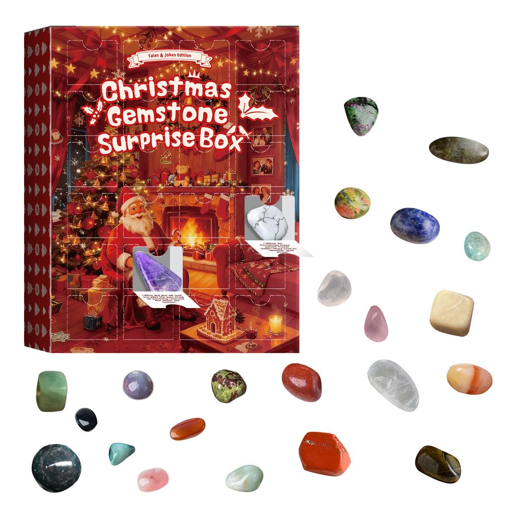 Gem-Stone Advents Calendar Natural Crystal-Ore Science Educational Mineral 24 Days Exploration Discovery Understanding Journey