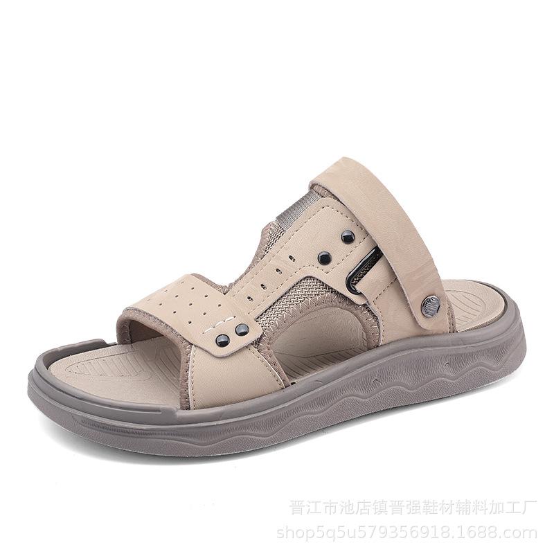 

Модные мужские сандалии-шлепанцы для отдыха, удобные для вождения, двойного назначения, нескользящие, спортивные, износостойкие, на мягкой подошве, пляжные 44