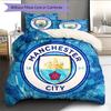 Set Copripiumino Trapuntato con Motivo Manchester City F.C Decorazione per la Casa Regalo (1 * copripiumino + 2 * federe senza imbottitura)