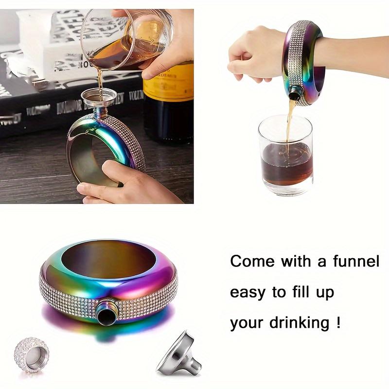 1pc Fashionable Stainless Steel Bangle Flask for Ladies - Discreetly Hides Wine, Cocktails & Spirits - Perfect Party Accessory for Summer Entertaining