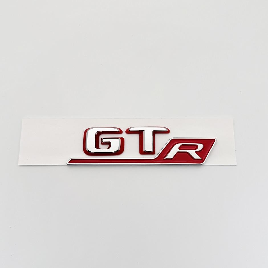 ABS 3D Chrome Silver Black Red Red Emblem Sticker Logo For C190 Series GT GTS GTC GTR Car Rear Trunk Badge Decal Accessories