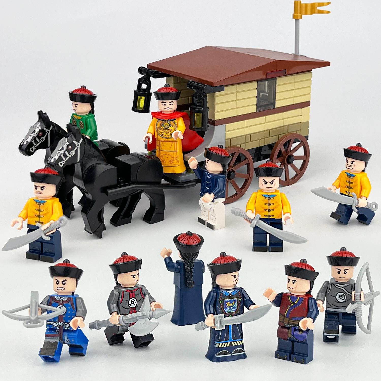 

Ancient Chinese Soldiers Carriage Patrol Figurine Building Block Toys