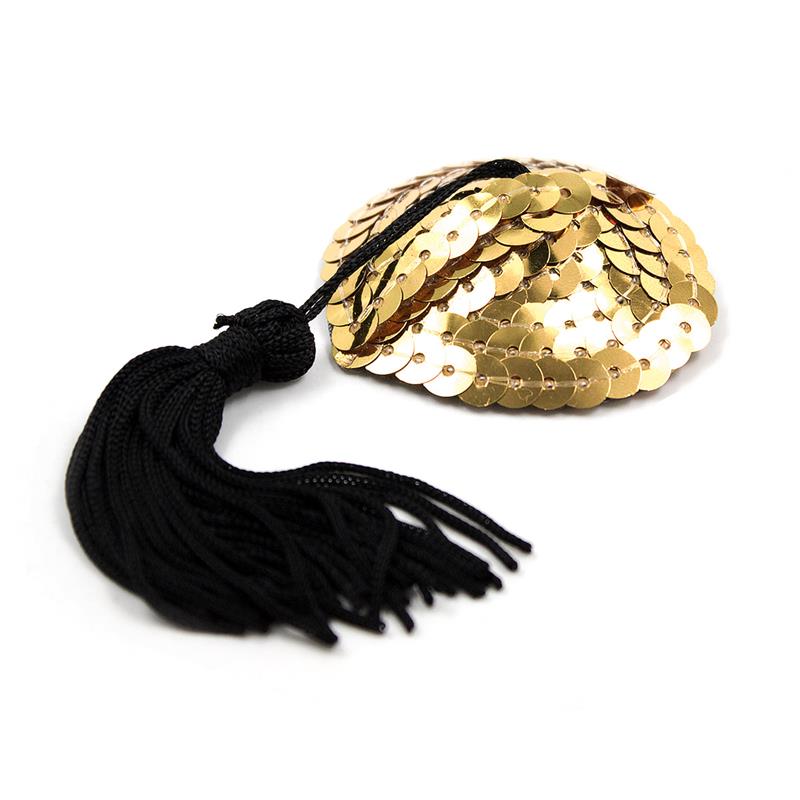 Gold Sequin Heart Nipple Cover