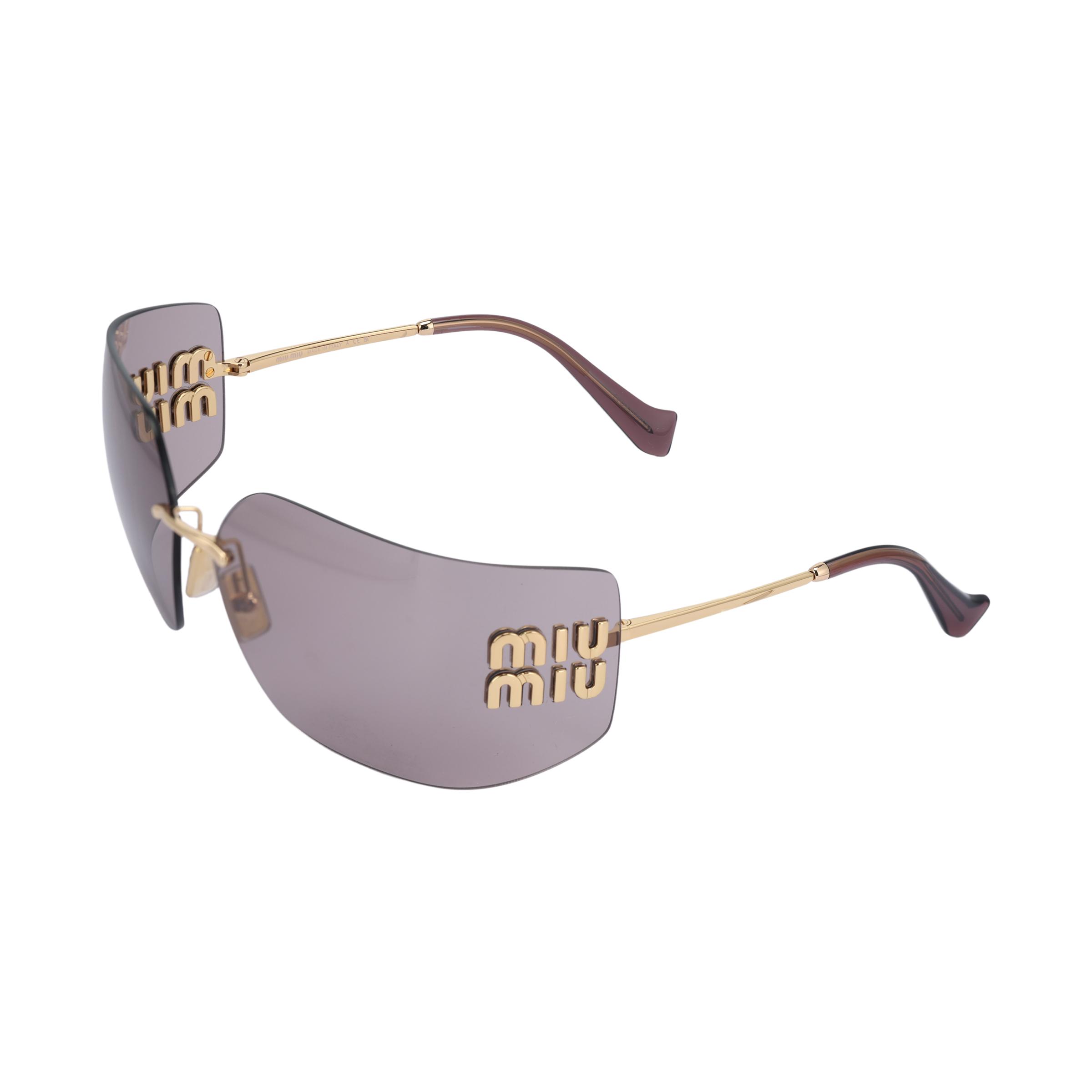 

Miu Miu Logo Detail Square Sunglasses Women sunglasses Gold SMU54YS5AK06I Basic Packaging-Eyeglass Pouches+Box