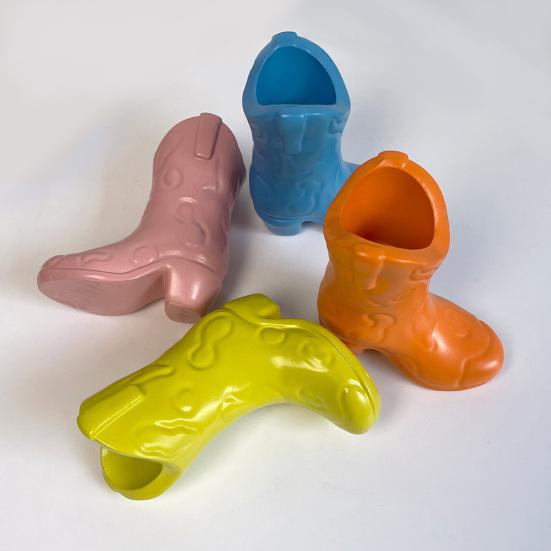 Mini Cowboy Stiefel Blumenvase Ornament Harz Figur Statue Skulptur Blumenhalter Behälter Tisch Mittelstück Dekorative Blumen Pflanzen Vase