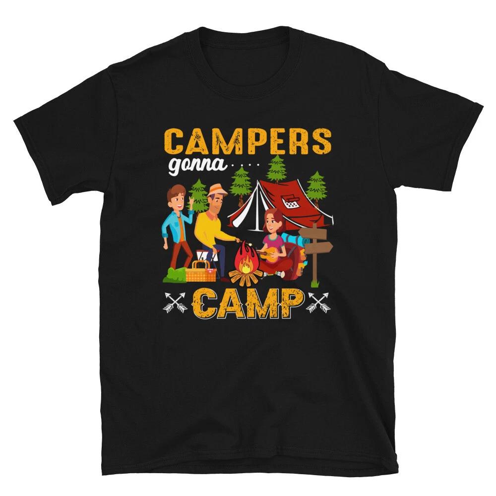 Campers Gonna Camp Vintage Design Camping Novelty T-Shirt S