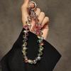 1pc Multicolor Crystal Beads Phone Wrist Strap Elegant Universal Smartphone Lanyard And Keychain Accessory Stylish Women'S Bag Pendant