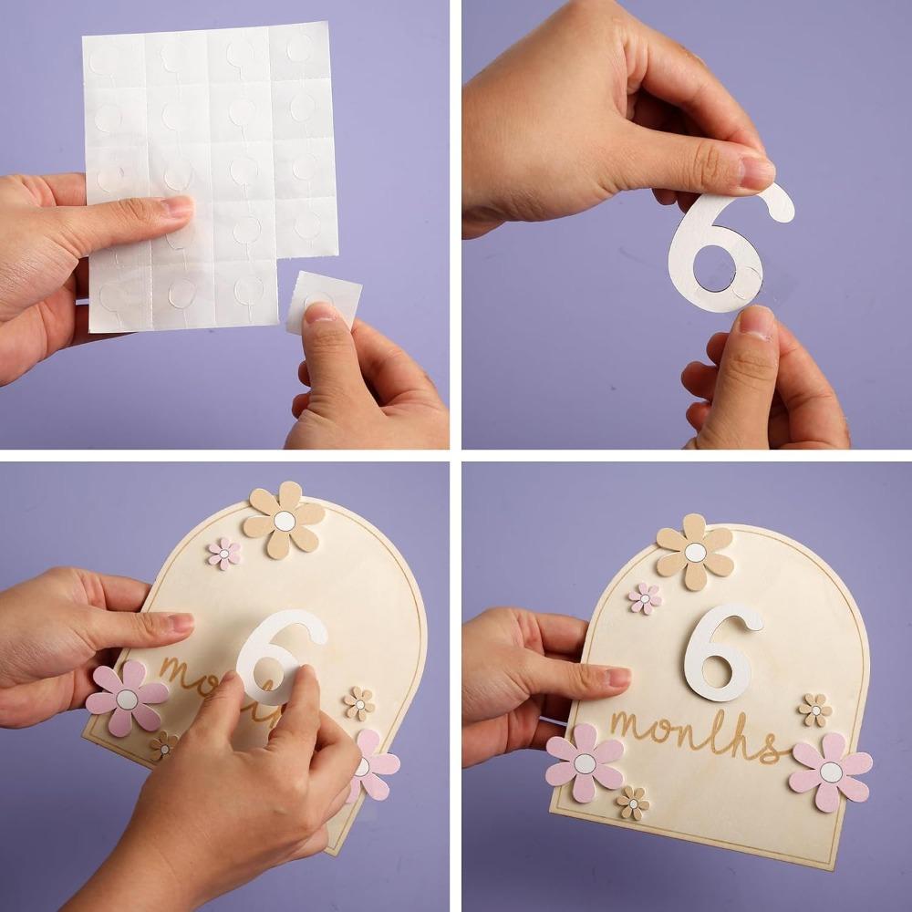 Baby Monthly Milestone Cards Wooden Monthly Milestone Discs Newborn Photography Props Baby Growth Document Announcement Sign