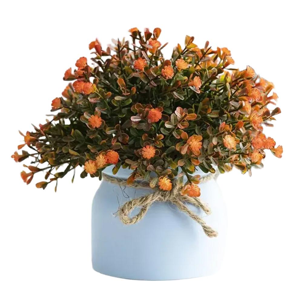 

Colorful Faux Plants Artificial Potted Flowers Compact Size Maintenance-Free Indoor Decoration For Living Room оранжевый