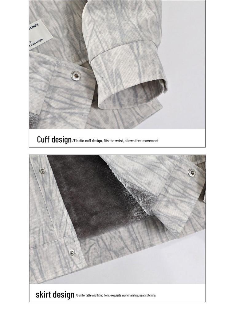 New Arrival Men's Plus Size Corduroy Jacket: XL Loose Fit, Trendy Lapel Shirt Style