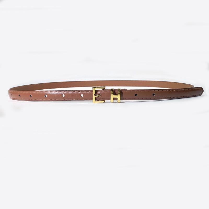 The H-buckle Letter-shaped Small Belt for Ladies Is Versatile, Fashionable and Has An Ins Style Decoration. It Is A Slim Waist Belt for Women