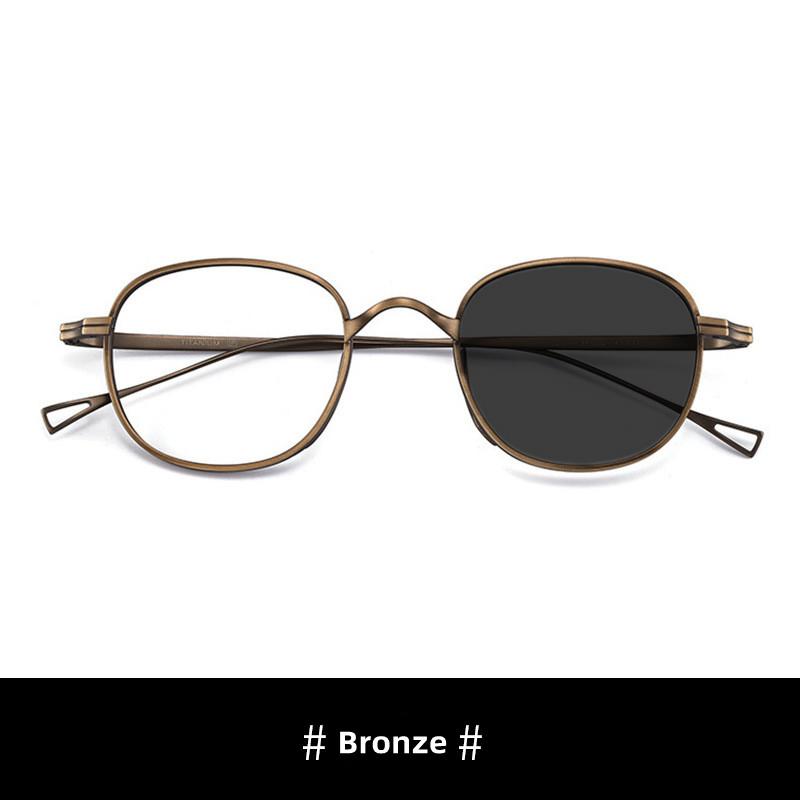Pure Titanium Brand Design Glasses Frame Men Retro Round Prescription Eyeglasses New Vintage Photochromic Reading Glasses